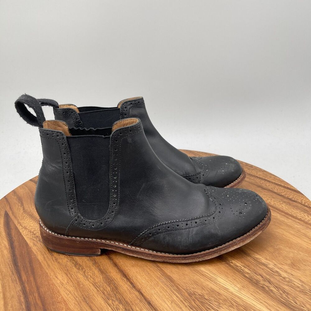 Grenson Jacob Chelsea Boots Mens Size 7 US / 6 UK Black Leather Casual Wing Tip